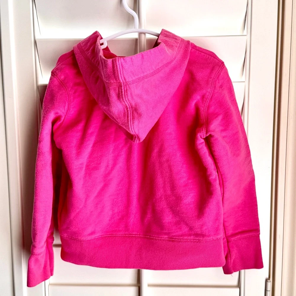 Ralph‎ Lauren Girls Pink Button Front Hoodie Size 5 Cotton Preppy Sweatshirt